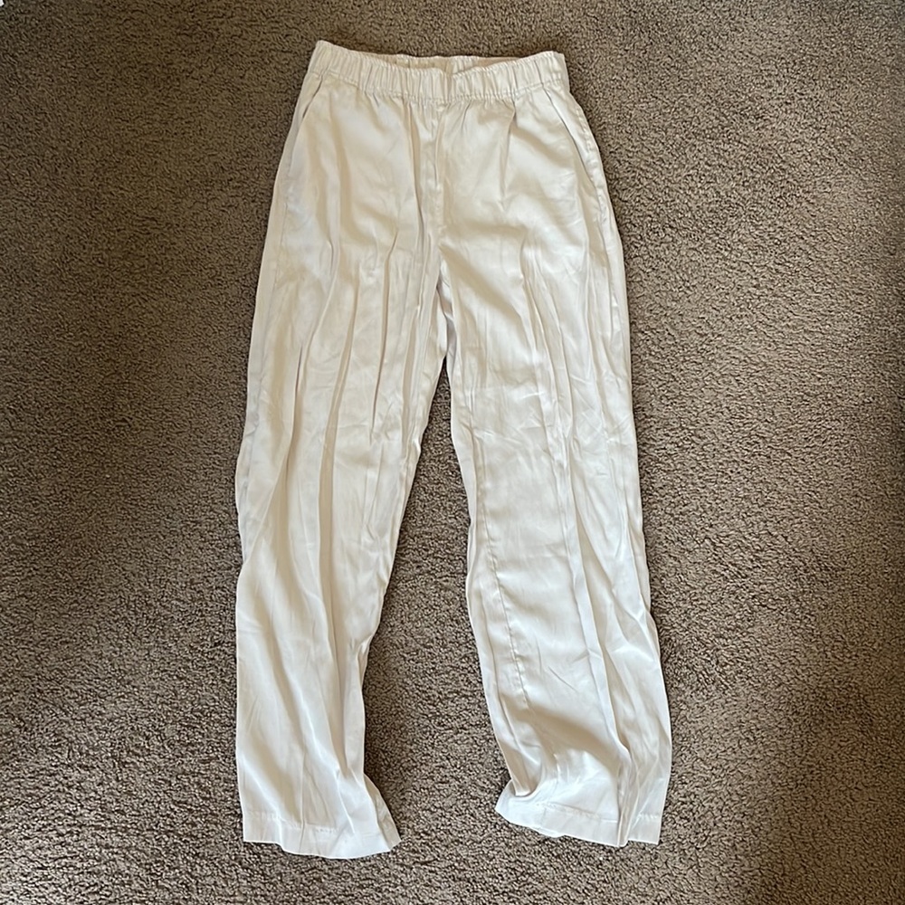 H&M Elastic Band Silk Pants w/ Pockets 🤍